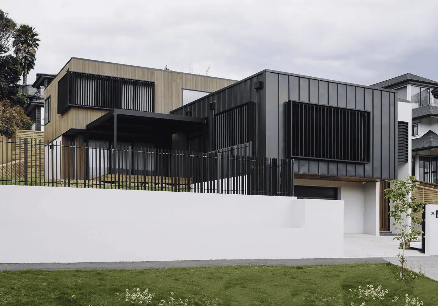 High-end new build exterior painting